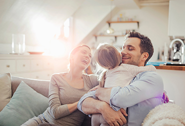 Family spending time together in their living room