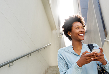 Lady using a smartphone